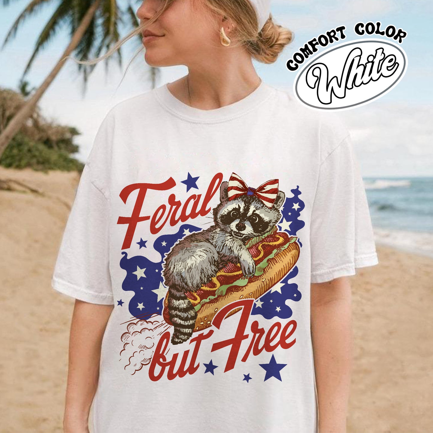 Funny 4th of July Boys Comfort Colors Shirt,Feral But Free Fourth of July Kids Shirt, Patriotic Shirt