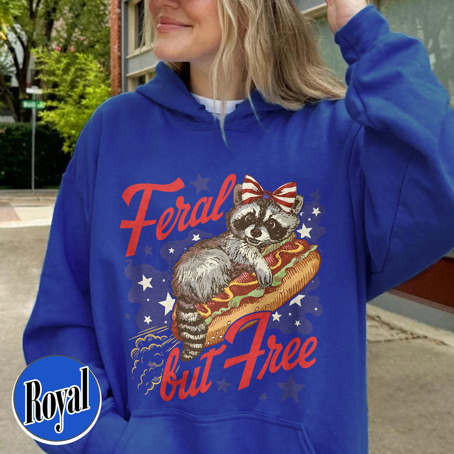Funny 4th of July Boys Hoodie,Feral But Free Fourth of July Kids Hoodie, Patriotic Hoodie