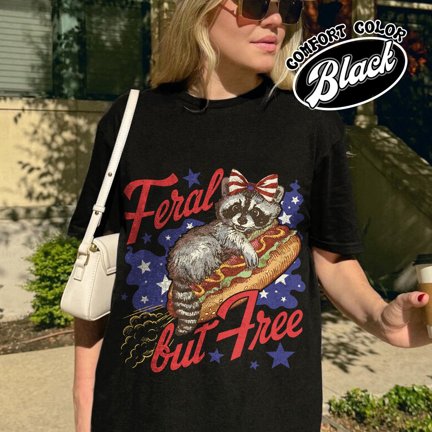 Funny 4th of July Boys Comfort Colors Shirt,Feral But Free Fourth of July Kids Shirt, Patriotic Shirt