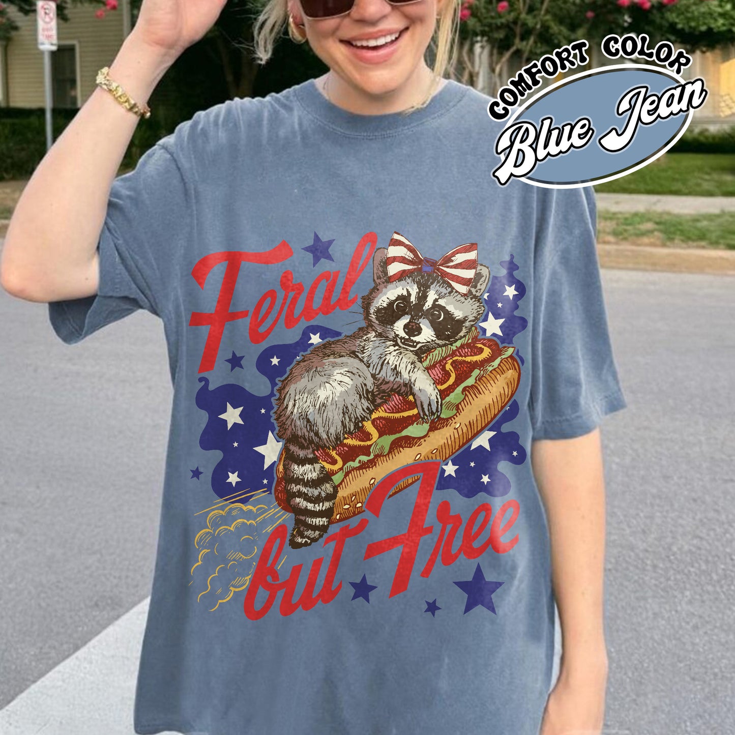 Funny 4th of July Boys Comfort Colors Shirt,Feral But Free Fourth of July Kids Shirt, Patriotic Shirt