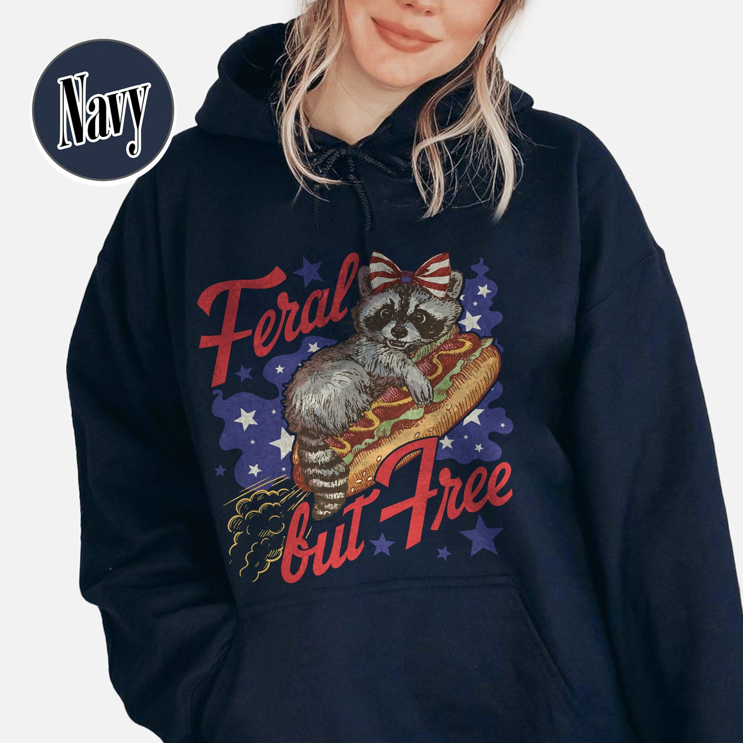 Funny 4th of July Boys Hoodie,Feral But Free Fourth of July Kids Hoodie, Patriotic Hoodie