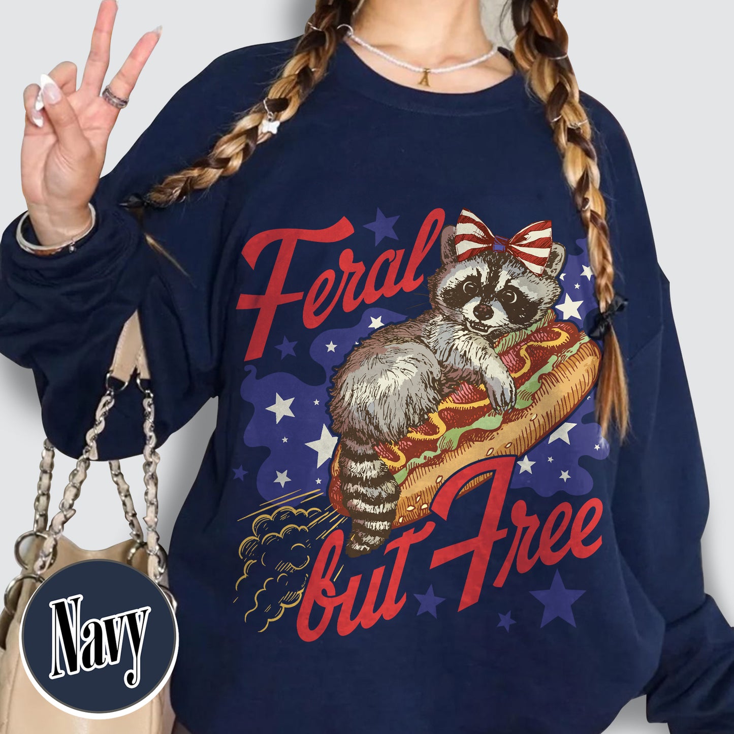 Funny 4th of July Boys Sweatshirt,Feral But Free Fourth of July Kids Sweatshirt, Patriotic Sweatshirt