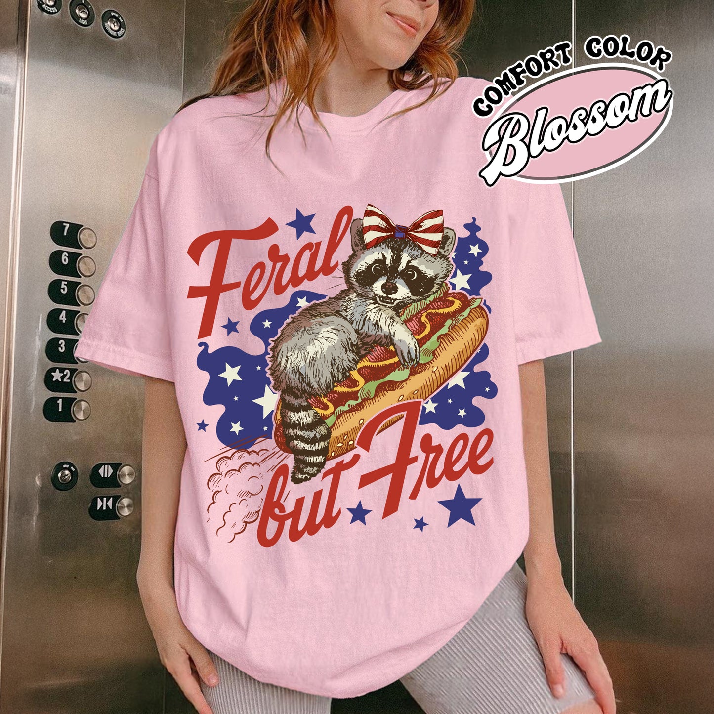Funny 4th of July Boys Comfort Colors Shirt,Feral But Free Fourth of July Kids Shirt, Patriotic Shirt