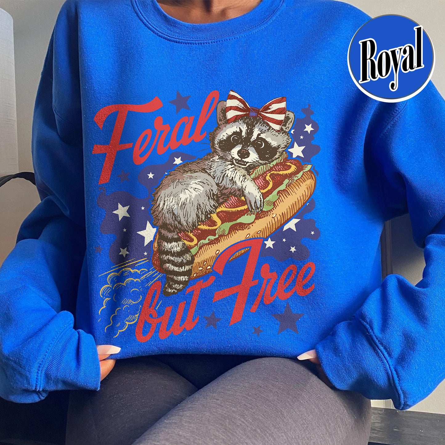 Funny 4th of July Boys Sweatshirt,Feral But Free Fourth of July Kids Sweatshirt, Patriotic Sweatshirt