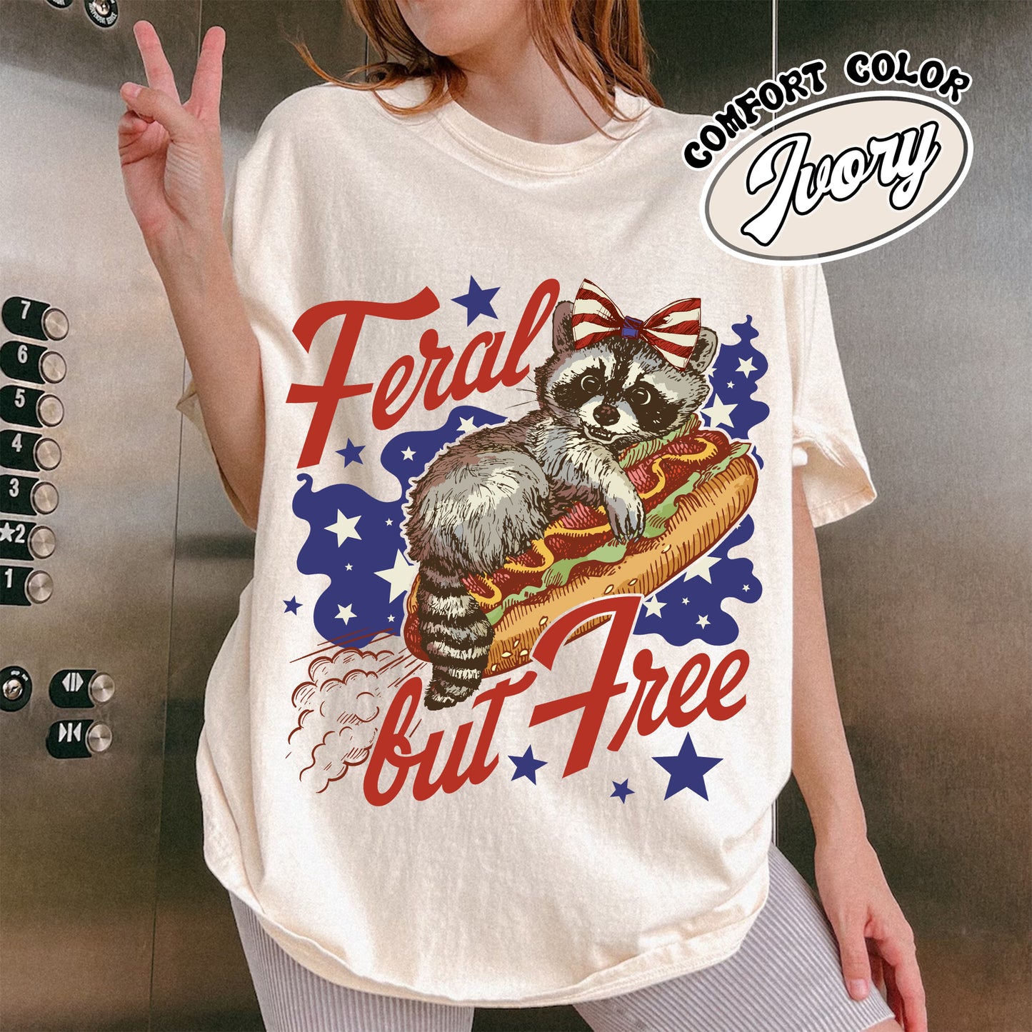 Funny 4th of July Boys Comfort Colors Shirt,Feral But Free Fourth of July Kids Shirt, Patriotic Shirt