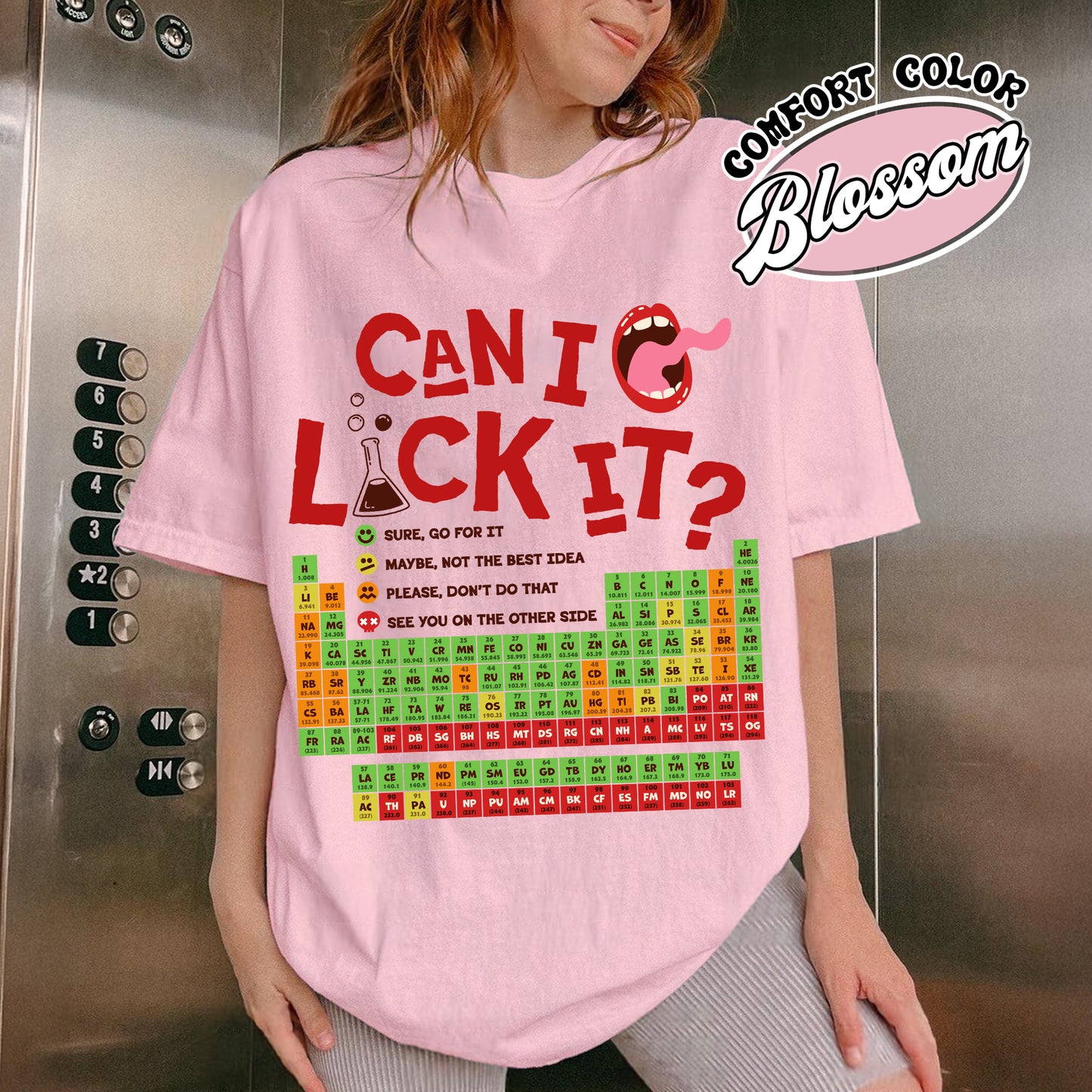 Funny Chemistry Comfort Colors Shirts,Can I Lick Or Smell It Periodic Table Shirt, Elements Table Shirt,