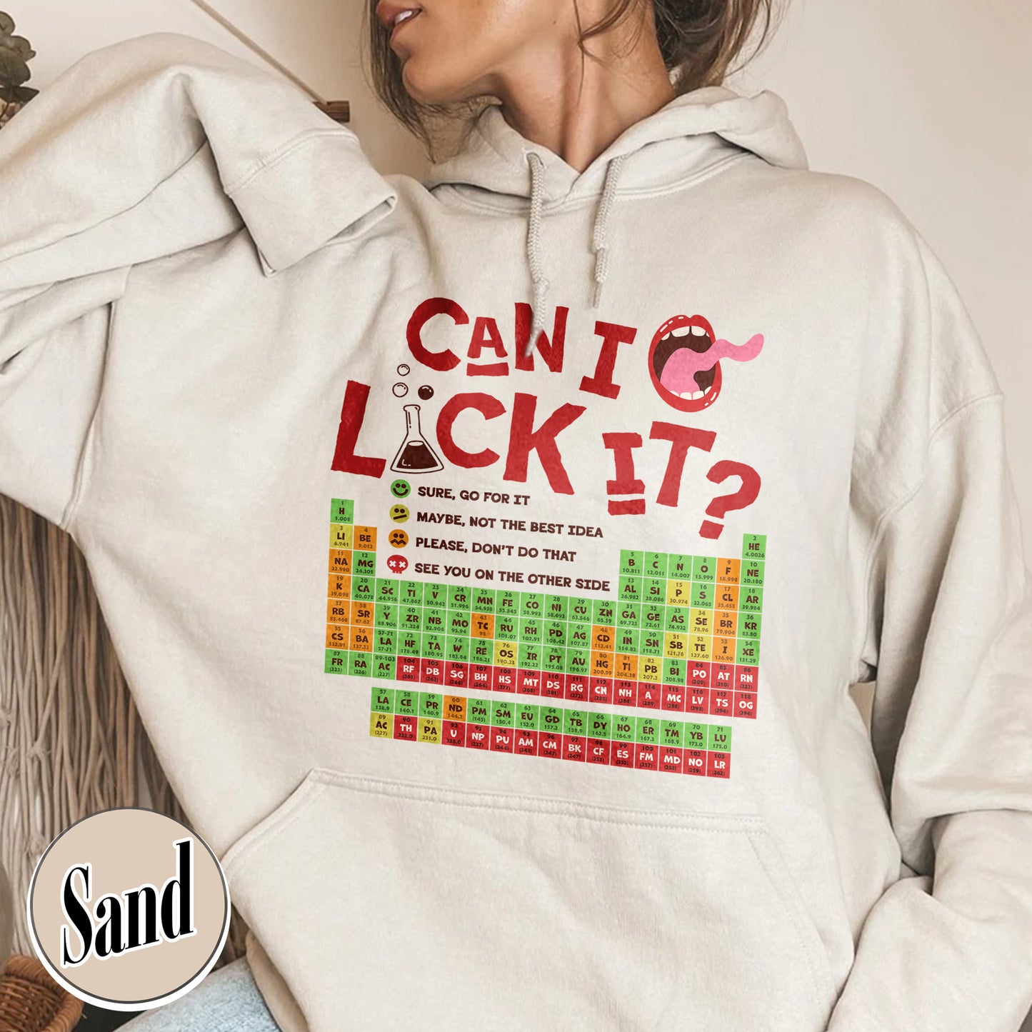 Funny Chemistry Hoodie,Can I Lick Or Smell It Periodic Table Hoodie, Elements Table Hoodie