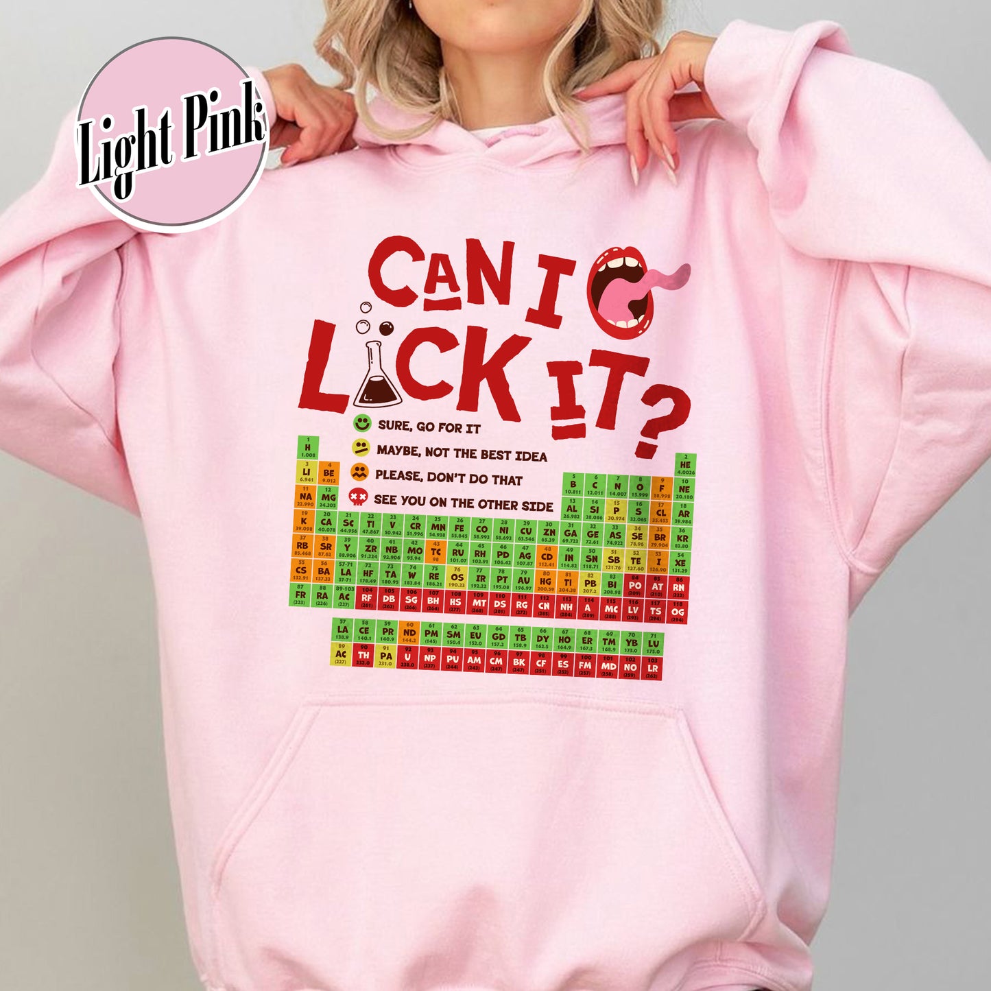 Funny Chemistry Hoodie,Can I Lick Or Smell It Periodic Table Hoodie, Elements Table Hoodie