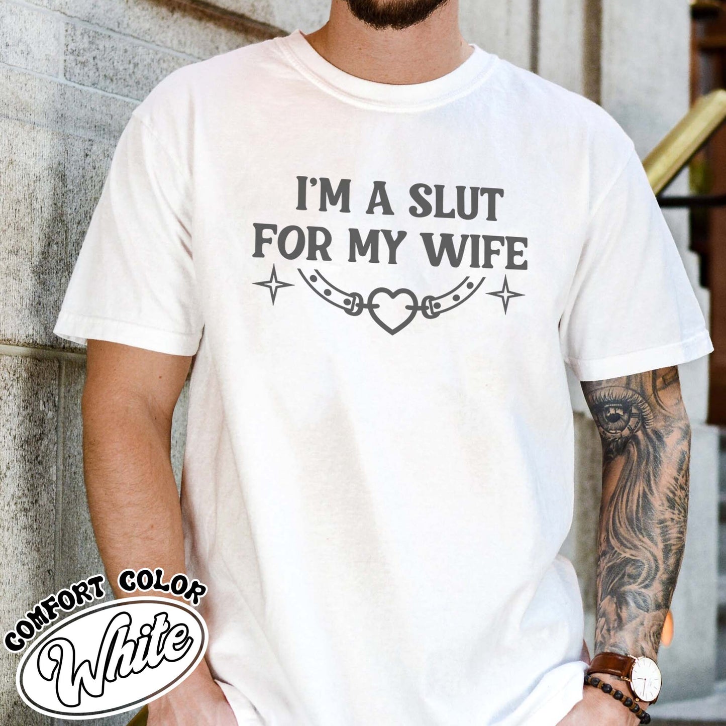 Funny Valentines Day Comfort Color Shirt, Im a Slut for My Wife Shirt, Funny Valentines Day Gift for Husband