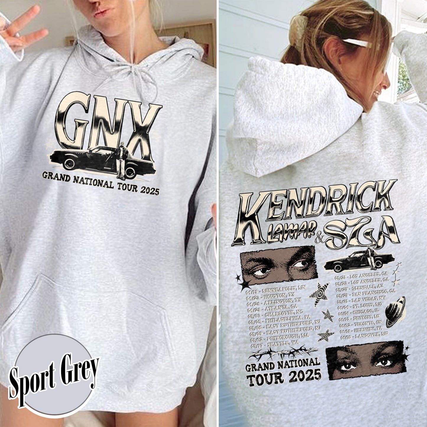 GNX Hoodie,Grand National Tour Hoodie, Concert 2025 Hoodie, GNT 2025 Hoodie,Hip Hop Hoodie,KL and S Tour Hoodie