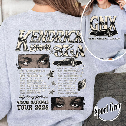 GNX Sweatshirt,Grand National Tour Sweatshirts, Concert 2025 Sweatshirts, GNT 2025 Sweatshirt,Hip Hop Sweatshirt,KL and S Tour Sweatshirt