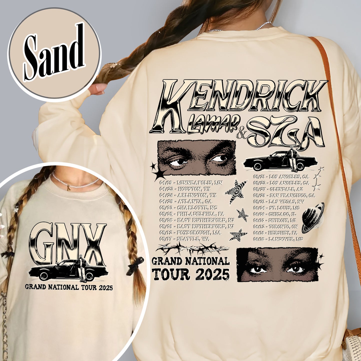 GNX Sweatshirt,Grand National Tour Sweatshirts, Concert 2025 Sweatshirts, GNT 2025 Sweatshirt,Hip Hop Sweatshirt,KL and S Tour Sweatshirt