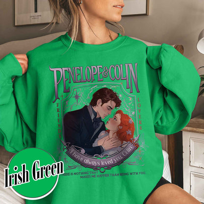 Penelope Featherington Sweatshirt, Penelope and Colin Sweatshirt, Lady Whistledown Colin and Penelope, Colin Carriage Ride, Pen and Colin Carriage Sweatshirt