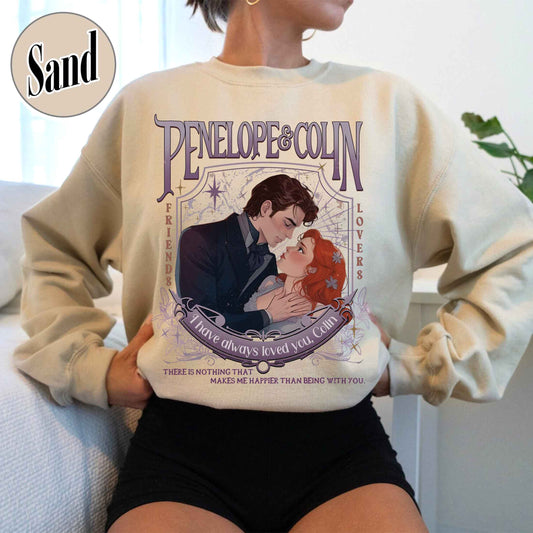 Penelope Featherington Sweatshirt, Penelope and Colin Sweatshirt, Lady Whistledown Colin and Penelope, Colin Carriage Ride, Pen and Colin Carriage Sweatshirt