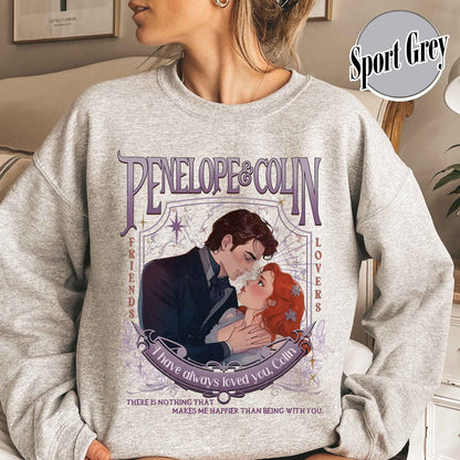 Penelope Featherington Sweatshirt, Penelope and Colin Sweatshirt, Lady Whistledown Colin and Penelope, Colin Carriage Ride, Pen and Colin Carriage Sweatshirt