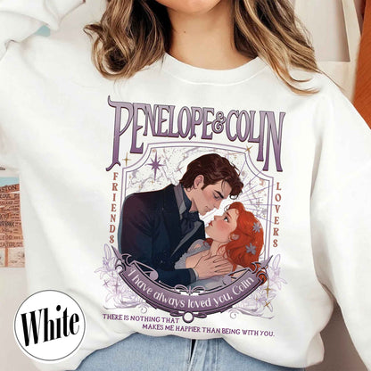 Penelope Featherington Sweatshirt, Penelope and Colin Sweatshirt, Lady Whistledown Colin and Penelope, Colin Carriage Ride, Pen and Colin Carriage Sweatshirt
