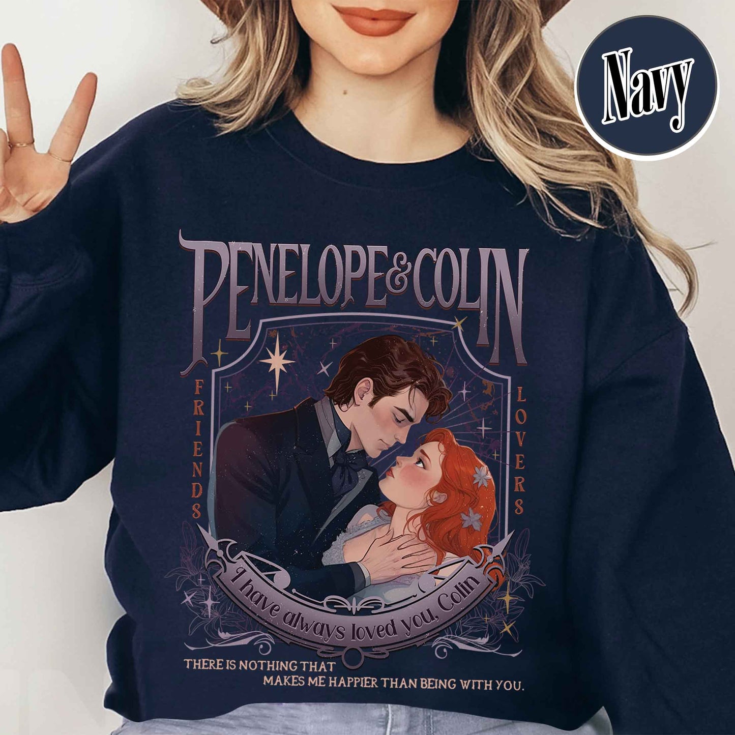 Penelope Featherington Sweatshirt, Penelope and Colin Sweatshirt, Lady Whistledown Colin and Penelope, Colin Carriage Ride, Pen and Colin Carriage Sweatshirt