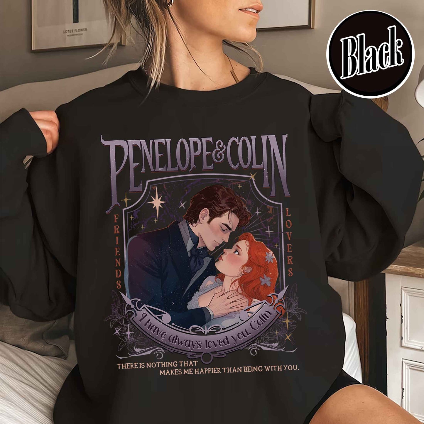 Penelope Featherington Sweatshirt, Penelope and Colin Sweatshirt, Lady Whistledown Colin and Penelope, Colin Carriage Ride, Pen and Colin Carriage Sweatshirt