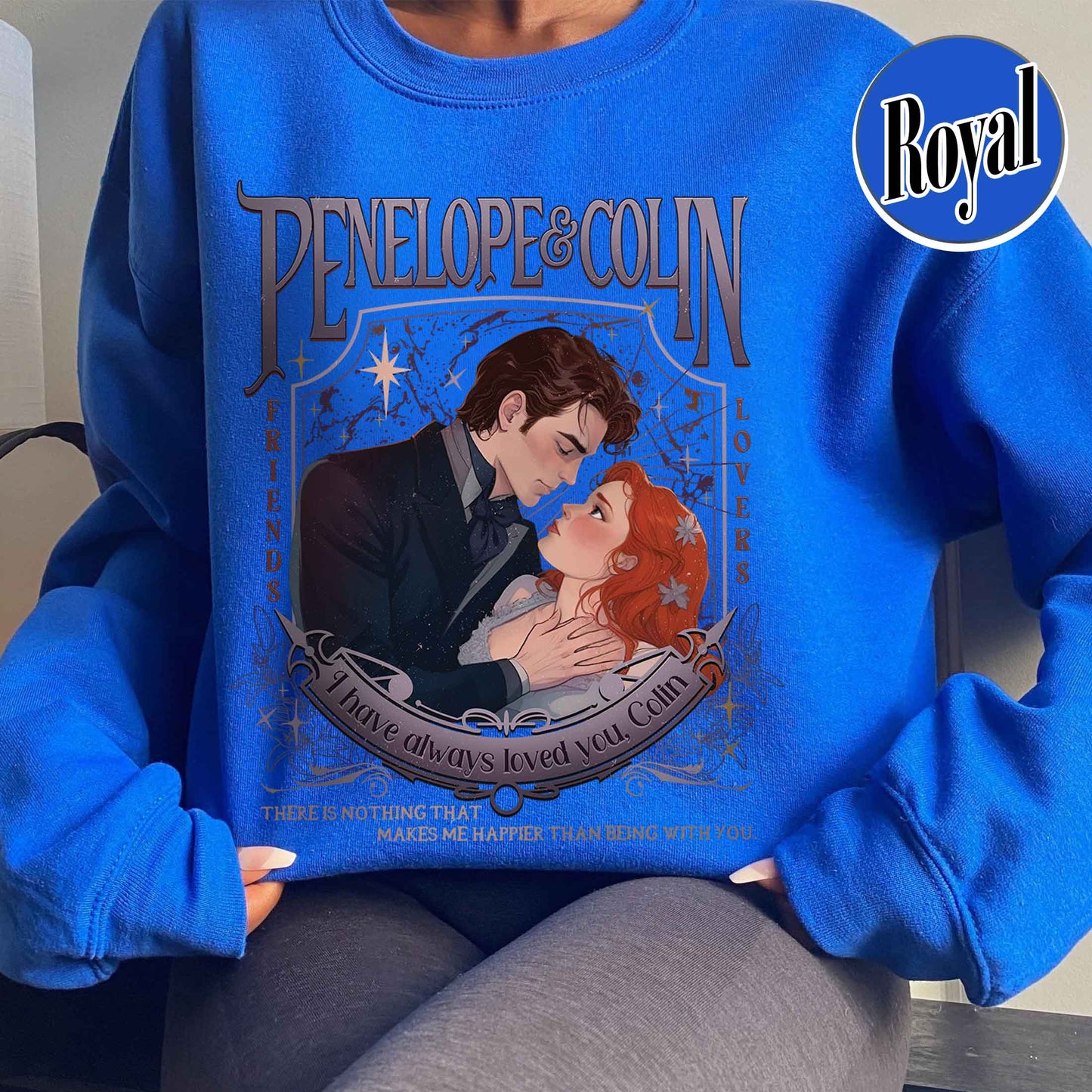 Penelope Featherington Sweatshirt, Penelope and Colin Sweatshirt, Lady Whistledown Colin and Penelope, Colin Carriage Ride, Pen and Colin Carriage Sweatshirt