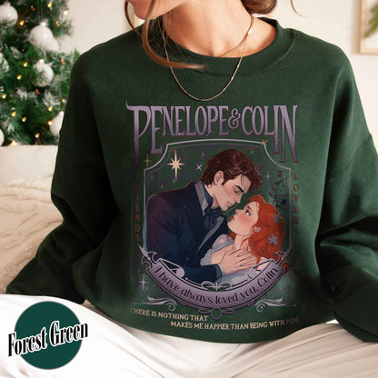 Penelope Featherington Sweatshirt, Penelope and Colin Sweatshirt, Lady Whistledown Colin and Penelope, Colin Carriage Ride, Pen and Colin Carriage Sweatshirt