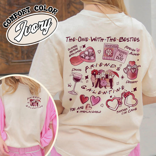 Galentines Day Comfort Color Shirt,Retro Friends Shirt Friends Rachel Hoodie, Joey Friends Shirt