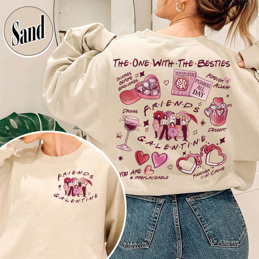 Galentines Day Sweatshirt,Retro Friends Sweatshirt Friends Rachel Sweatshirt, Joey Friends Sweatshirt