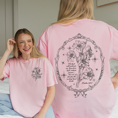 God’s Still Working – Vintage Botanical Faith & Psalm 138:8 Illustration Tshirt