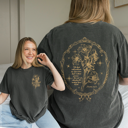 God’s Still Working – Vintage Botanical Faith & Psalm 138:8 Illustration Tshirt