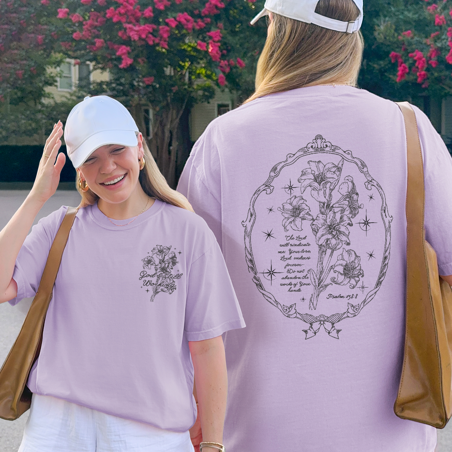God’s Still Working – Vintage Botanical Faith & Psalm 138:8 Illustration Tshirt