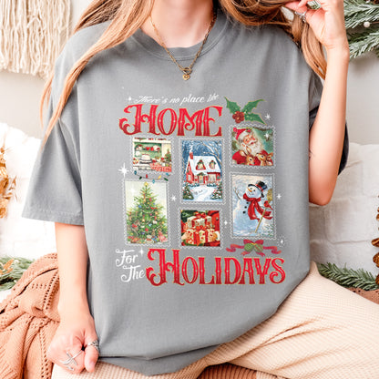 Home for the Holidays Shirt: Vintage Christmas Shirt, Merry Xmas Shirt, Festive Family Xmas Shirt