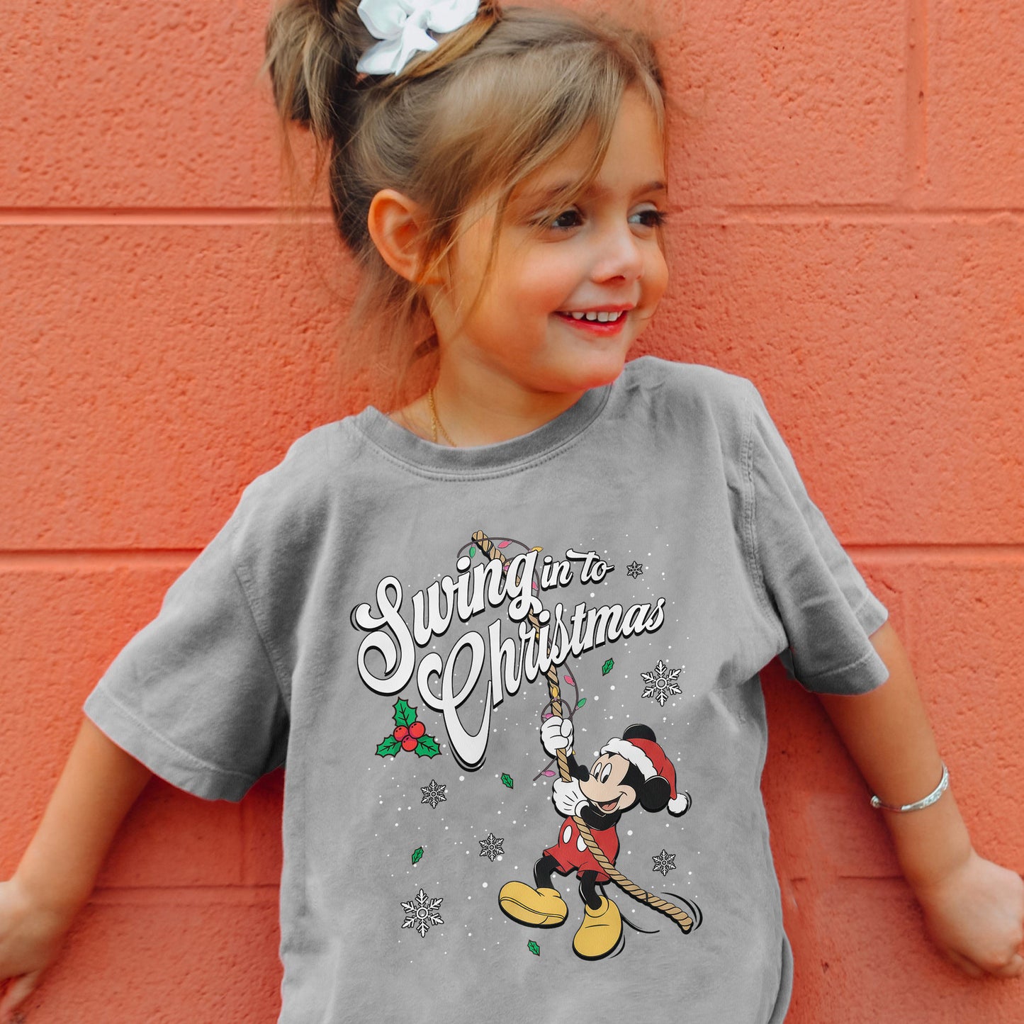 Swing Into Christmas Shirt: Funny Mickey Christmas Tee, Cute Holiday Shirt, Festive Disney Christmas Outfit Youth Tshirt