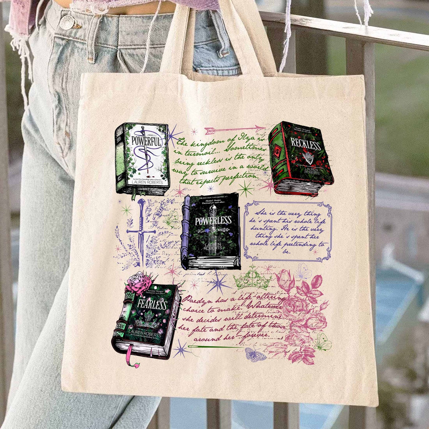 Bookish Tote Bag,Powerless Tote Bag,Vicious Little Thing Powerless Tote Bag, Kai Azer Tote Bag