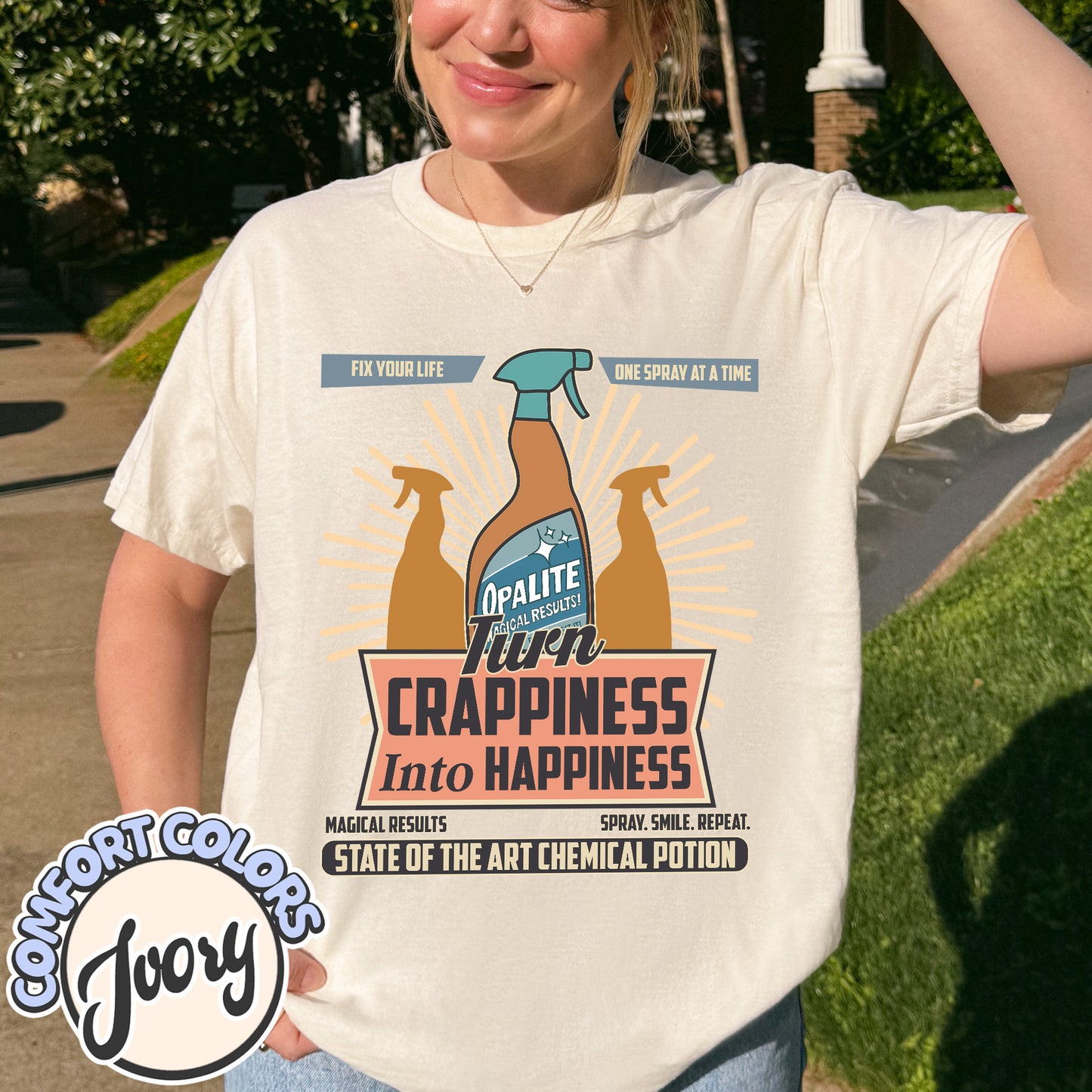 Opalite Spray Ad, Don't Sweat It, Magical Results, TS Showgirl Tshirt