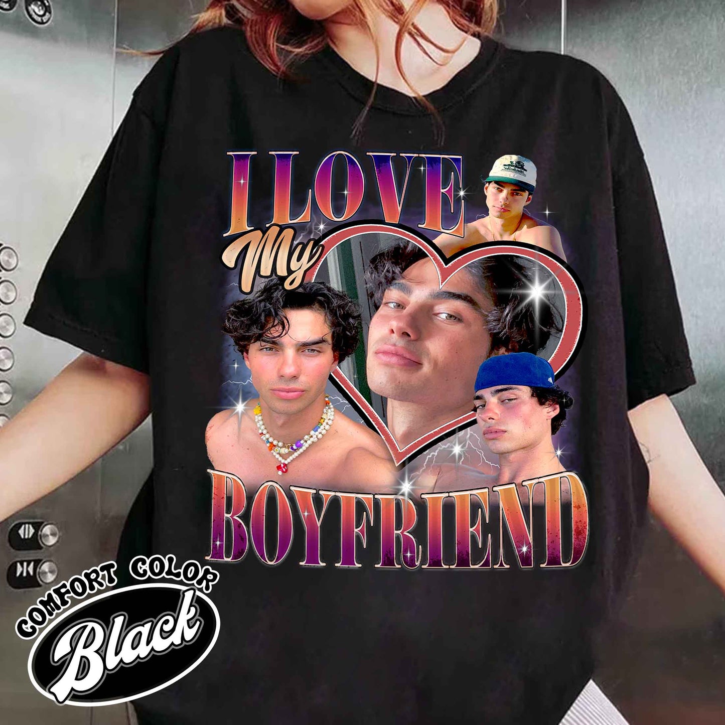 I Love My Boyfriend Shirt, I Love My Boyfriend Shirt Custom, Retro Rap Tee, Gift for Boyfriend, Vintage Graphic 90s Tshirt, Custom Photo