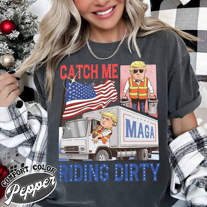 Trump Garbage Man in Trash Truck Shirt, Republican Shirt, Trump Supporter Shirt, MAGA, Daddy’s Home Shirt, Trump 2024 T-Shirt, Garbage Team Shirt