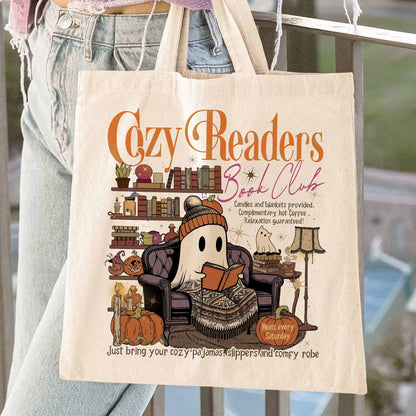 Book Club Tote Bag, Cozy Reader Fall Collection Bag