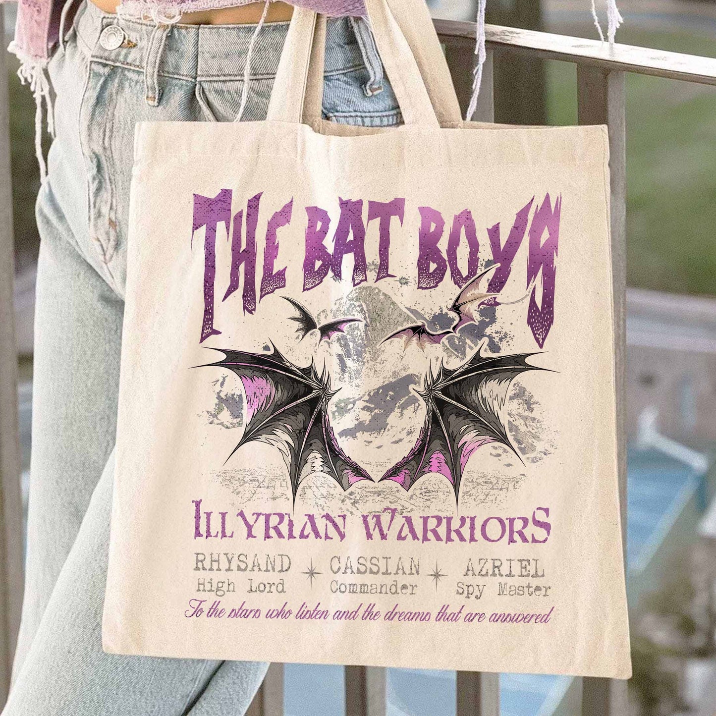 Book Lover Tote Bag, Velaris City of Starlight Acotar Bag, the Night Court Bag, Bat Boys Bag