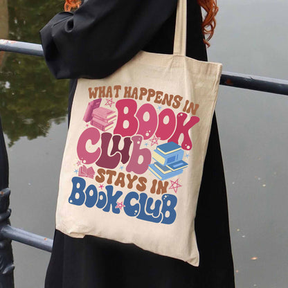 Book Club Tote Bag, Introverted Stay Reading Collection Bag