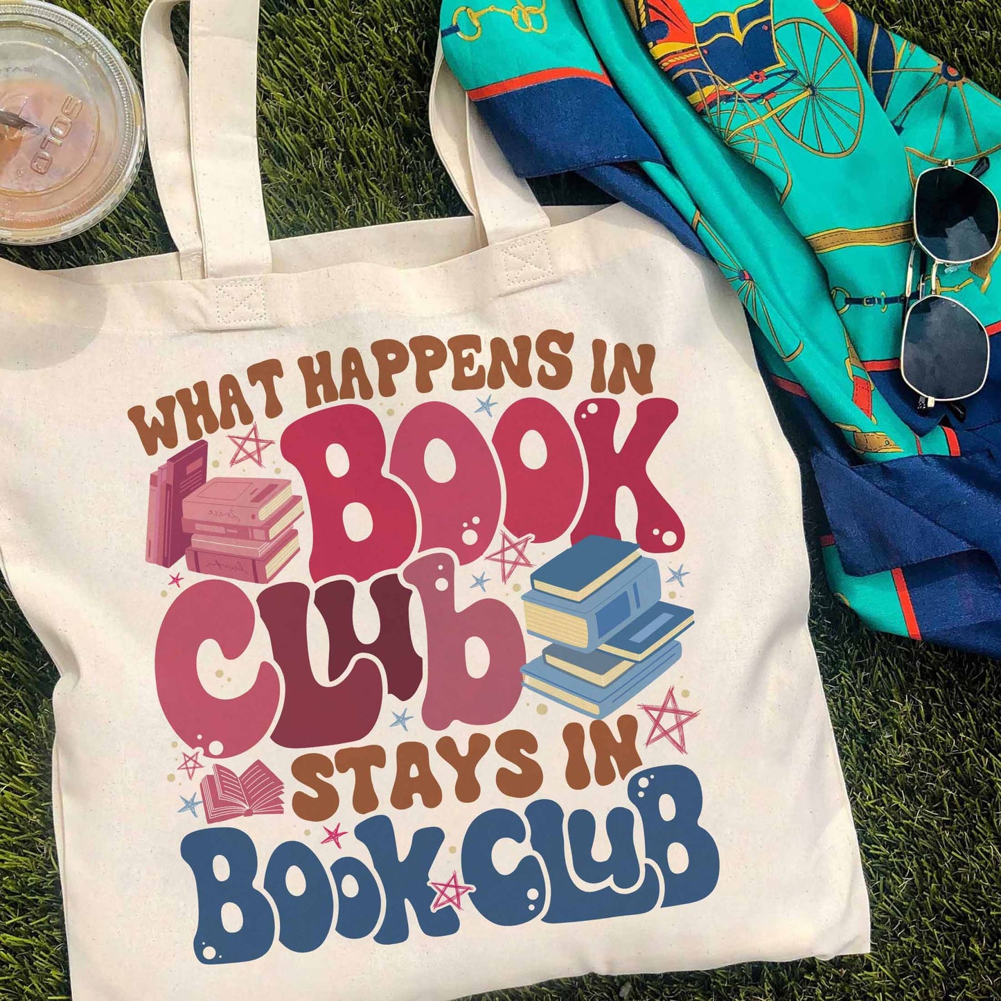 Book Club Tote Bag, Introverted Stay Reading Collection Bag