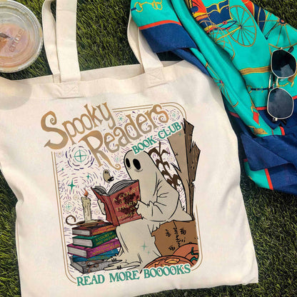 Acotar Ghost Bag, Bookish Halloween Bag, Spooky Book Lover Bag, Spooky Season Ghost Skeleton Bag, Throne Of Glass, Sjm Book Reader