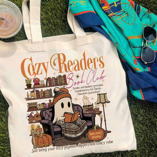 Book Club Tote Bag, Cozy Reader Fall Collection Bag