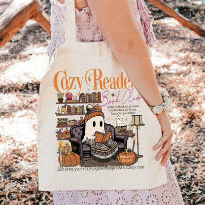 Book Club Tote Bag, Cozy Reader Fall Collection Bag