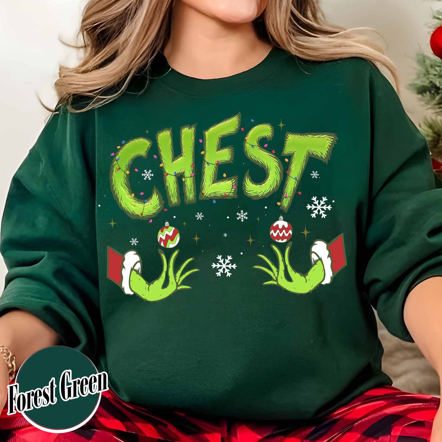 Chest Nuts Couples Matching Sweatshirts, Funny Couple Christmas Sweatshirt, Matching Christmas Outfits Boyfriend Girlfriend, Chest Nuts Christmas Sweatshirt