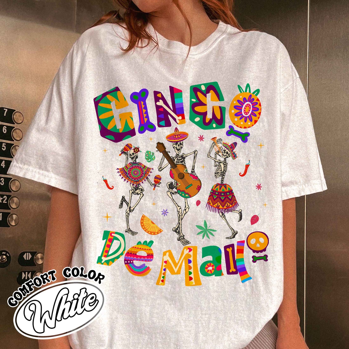 Cinco De Mayo Comfor Colors Shirt, Skeleton Dabbing, Skeleton Cinco De Mayo,Taco Shirt, Lets Fiesta Tee,Mexican Fiesta,
