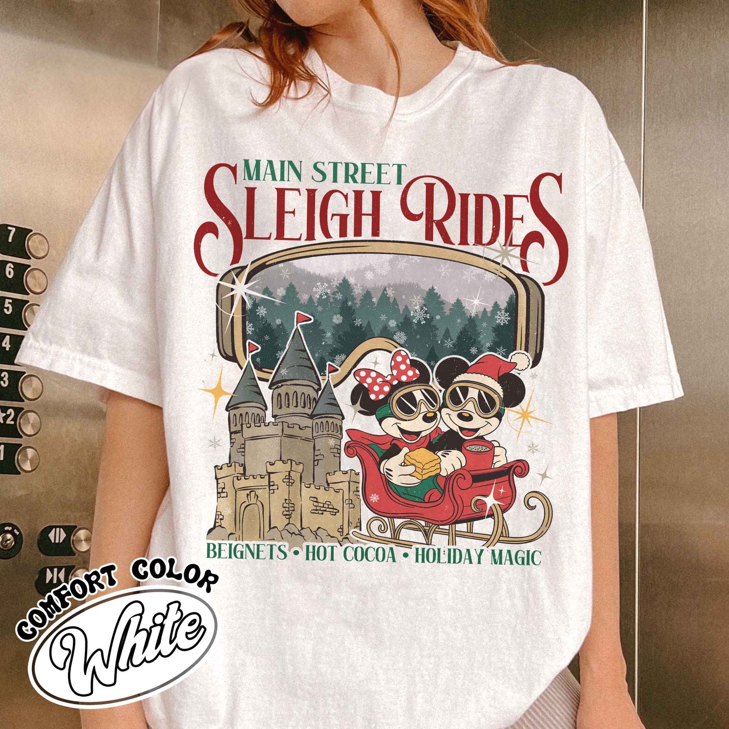 Main Street Sleigh Rides Shirts, Christmas Girls Trip T Shirts, the Most Magical Place on Earth Christmas Shirt, Hot Cocoa Christmas Shirt