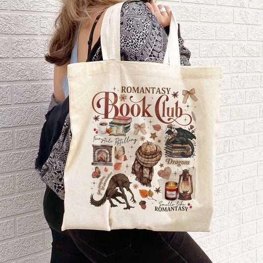 Romantasy Reader Book Club, Romantasy Book Club Bag, Fall Book Bag, Fall Love With Reading, Fall Book Club Bag, Fall Bookish Bag