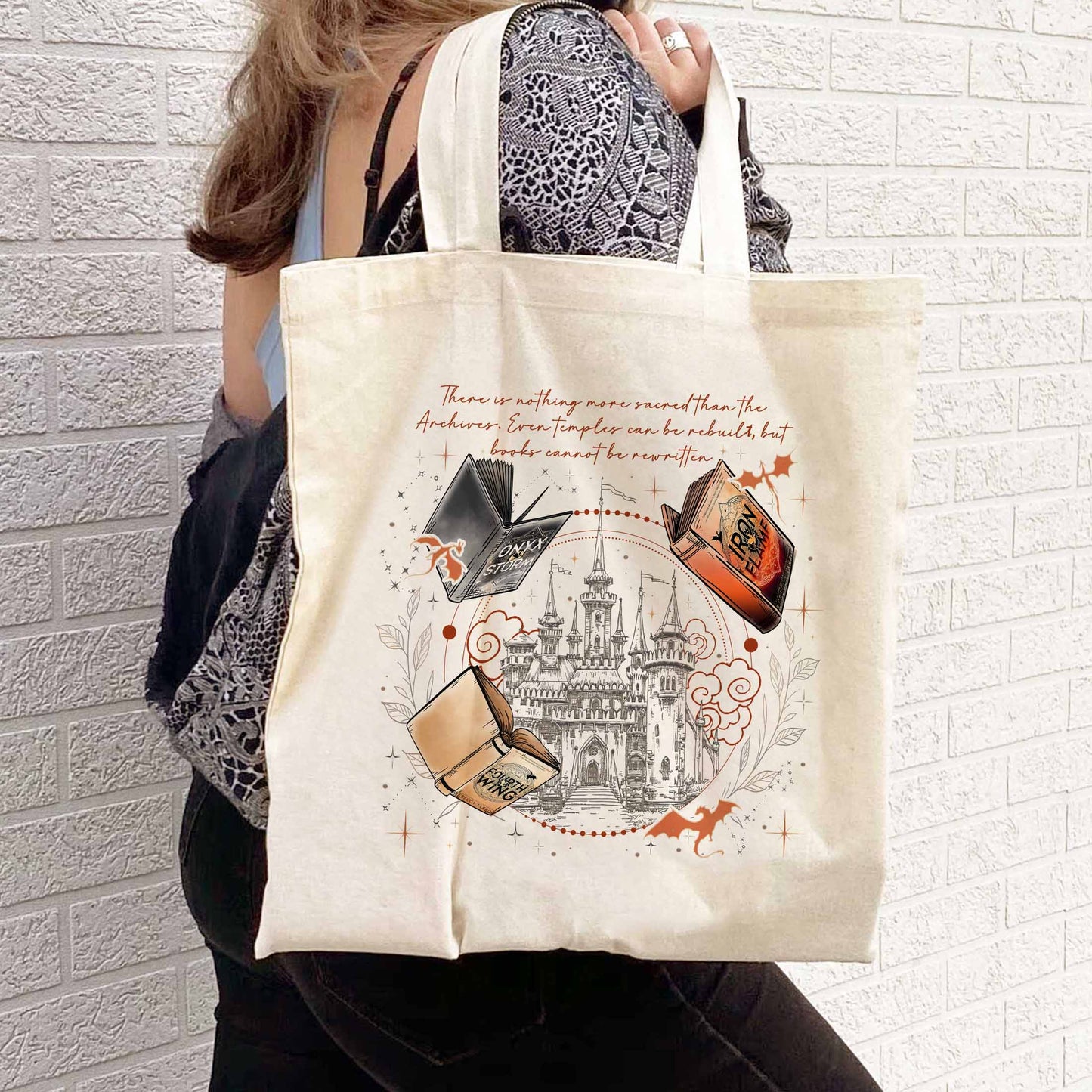 Fourth Wing Tote Bag,Basgiath War College Bag,Dragon Rider Bag,Violet Sorrengail,Xaden Riorson