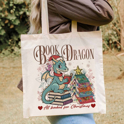 Fantasy Book Dragon Tote Bag, Abraxos Dragon Bag, Dragon Book Light Bag