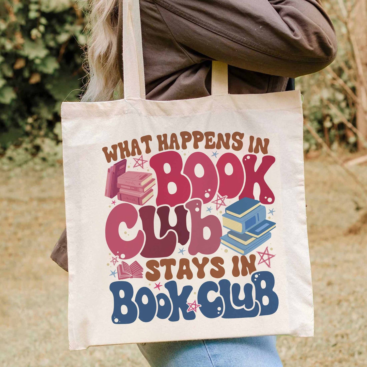 Book Club Tote Bag, Introverted Stay Reading Collection Bag