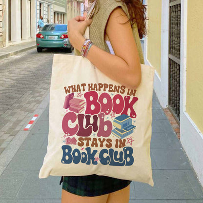 Book Club Tote Bag, Introverted Stay Reading Collection Bag